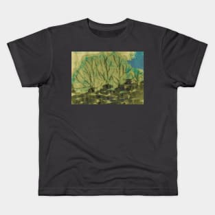 Golden abstract landscape Kids T-Shirt